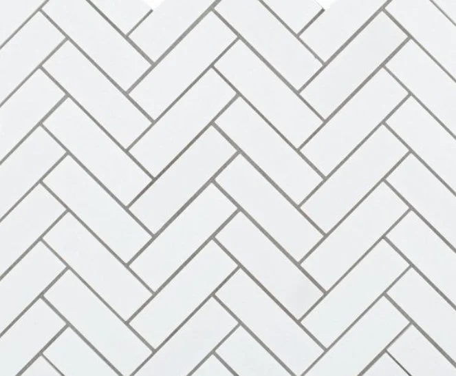 Elysium Residential Mosaic Tile (*ARM 7) / Collection: Chevron / Color: Long Thassos - SKU: M700 / Size: 11" x 12.50" - (Only size available!) / Click on picture above to see enhanced view! 
