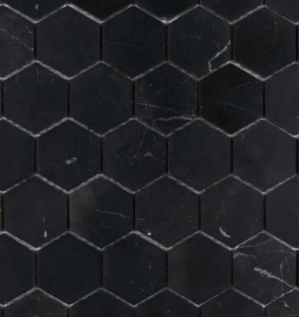 Elysium Residential Mosaic Tile (*ARM 5) / Collection: Hexagon / Color: Marquina Honed 2x2 - SKU: M729 / Size: 11.75" x 12" - (Only size available!) / Click on picture above to see enhanced view! 