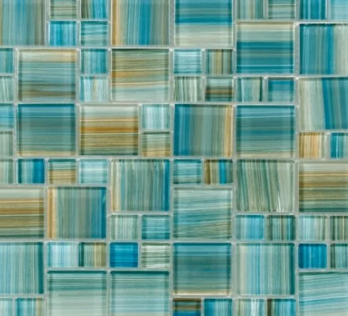 Viking Dist. Anthology Residential Mosaic Wall Tiles / (Can also be used in pools!) / Collection: Splash / Color: Neptune Blocks Emerald - SKU: ANTHSPNBE / Size: "11.75 x 11.75" - (Only size available!) / No link available to see enhanced view!