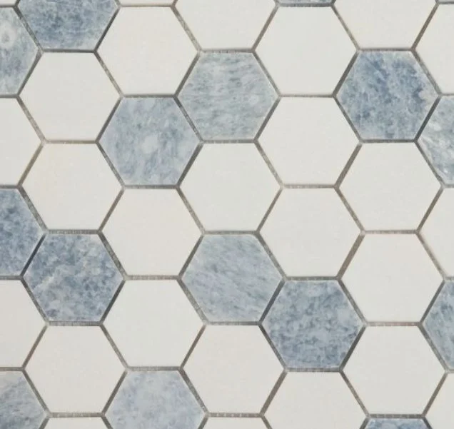 Elysium Residential Mosaic Tile (*ARM 5) / Collection: Hexagon / Color: Crystal Ocean - SKU: MO1081 / Size: 11.75" x 12" - (Only size available!) / Click on picture above to see enhanced view! 