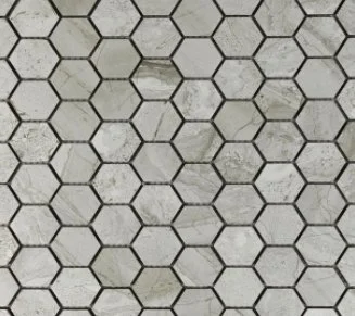 Viking Dist. Anthology Residential Mosaic Wall Tiles / Collection: Marble Ridge Reserve / Color: Ashen Silk - SKU: ANTHMRASHMM / Size: "1 x 2.5" - (Also available in a 1 x 2 subway mosaic!) / No link available to see enhanced view!
