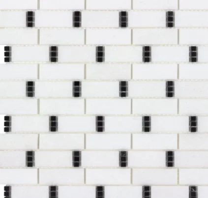 Viking Dist. Anthology Residential Mosaic Wall Tiles / Collection: The Finish Line / Color: Sable Black Dominos - SKU: ANTHFLSD / Size: "12 x 12" - (Only size available!) / No link available to see enhanced view!