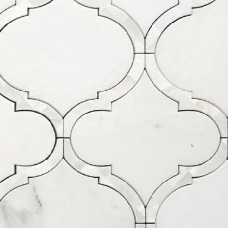 Elysium Residential Mosaic Tile (*ARM 36) / Collection: Alice / Color: Pearl Snow White - SKU: MO1074 / Size: "11.50 x 12" - (Only size available!) / Click on picture above to see enhanced view!
