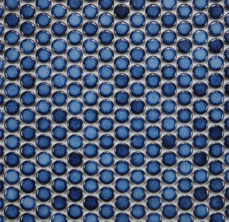 Elysium Residential Mosaic Tile (Can also be used in pools!) (*ARM 41) / Collection: Penny / Color: Round Blue - SKU: M932 / Size: "11.50 x 11.50" - (Only size available!) / Click on picture above to see enhanced view!