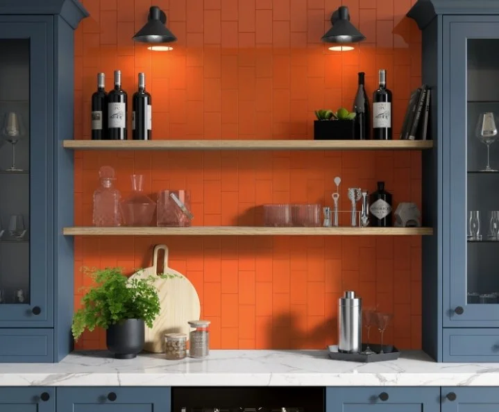 Esmer Residential Glazed Ceramic Wall Tile / Collection: Catch / Color: Orange / SKU: F14CATCOR0306P / Size: 6" x 18" - (Available in more sizes!) / Click on picture above to see enhanced view! 
