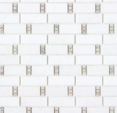 Viking Dist. Anthology Residential Mosaic Wall Tiles / Collection: The Finish Line / Color: Pale Beige Dominos - SKU: 	ANTHFLBD / Size: "12 X 12" - (Only size available!) / No link available to see enhanced view!