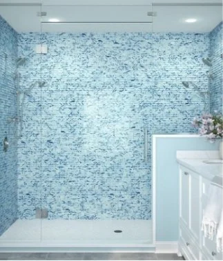 Viking Dist. Anthology Residential Mosaic Wall Tiles / Collection: Oceanique / Color: High Tide Sky Blue - SKU: ANTHOHTSB12 / Size: "11.81 x 11.81" - (Only size available!) / No link available to see enhanced view!
