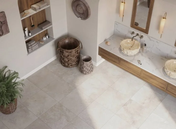 Esmer Residential Porcelain Floor Tile / Collection: Culver / Color: Sand Matte / SKU:  F13CULVSA2020 / Size: 20" x 20" - (Available in more sizes!) / Click on picture above to see enhanced view! 