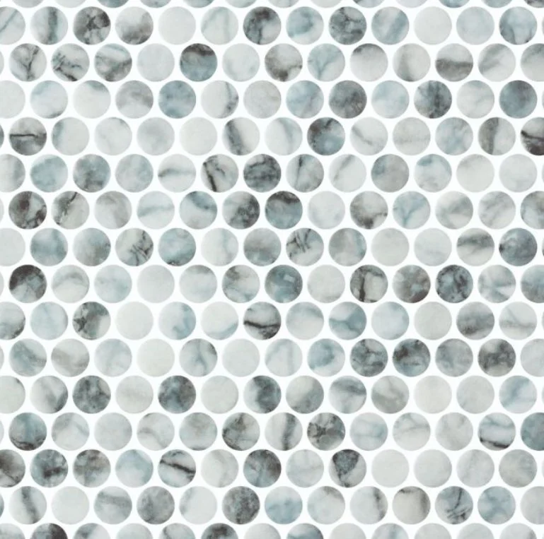 Elysium Residential Mosaic Tile (Can also be used in pools!) (*ARM 48) / Collection: Vanguard / Color: Penny Azul - SKU: M4167 / Size: "11.25 x 11.25" - (Only size available!) / Click on picture above to see enhanced view!