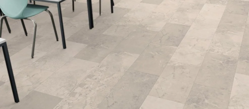 Mohawk Aladdin Commercial Glue Down Luxury Vinyl Tile / Collection: Old Quarter (Bac Street 12x24) / Color: Ice Fog / (Available in 1 other color!) / Click on picture above to see additional colors!