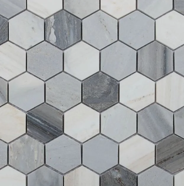 Elysium Residential Mosaic Tile (*ARM 8) / Collection: Hexagon / Color: Italian Blue 2x2 - SKU: M4098 / SKU: MO1000 (For Italian Blue 3x3) / Size: 11.75" x 12" - (Only 1 other style available - (Italian Blue 3x3 - Size: 10.25" x 11.75"!) / Click on p