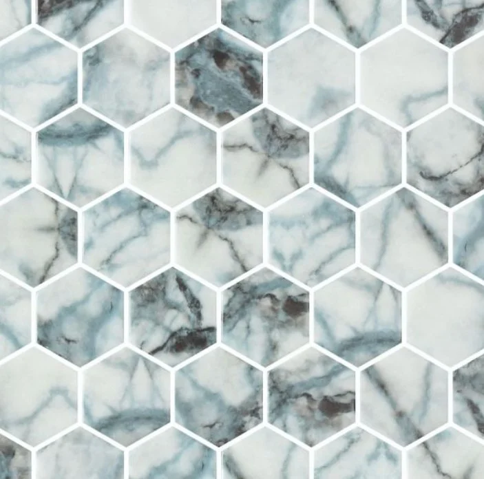Elysium Residential Mosaic Tile (Can also be used in pools!) (*ARM 48) / Collection: Vanguard / Color: Hex XL Azul - SKU: M4158 / Size: "11.25 x 11.25" - (Only size available!) / Click on picture above to see enhanced view!