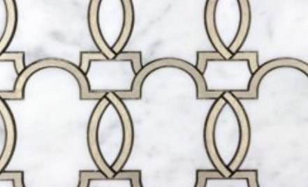 Viking Dist. Anthology Residential Mosaic Wall Tiles / Collection: Panache / Color: Gilt Garland - SKU: ANTHPAGG / Size: "9 X 12" - (Only size available!) / No link available to see enhanced view!