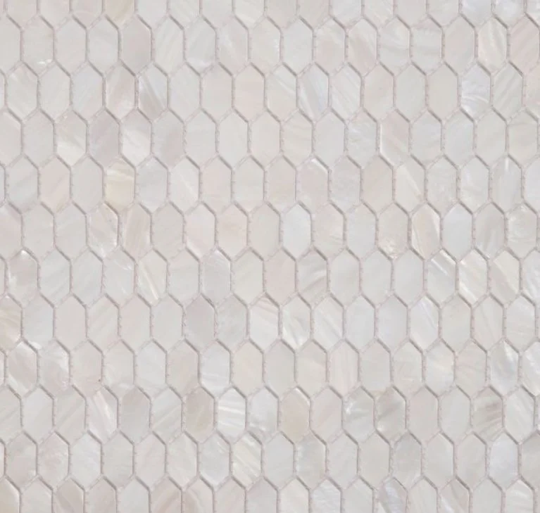 Elysium Residential Mosaic Tile (*ARM 43) / Collection: Pearl / Color: White Arrow - SKU: MO1052 / Size: "12 x 12" - (Only size available!) / Click on picture above to see enhanced view!