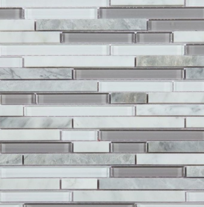 Elysium Residential Mosaic Tile (*ARM 10) / Collection: Linear Montage / Color: Grey - SKU: M833 / Size: 11.75" x 12" - (Only size available!) / Click on picture above to see enhanced view!