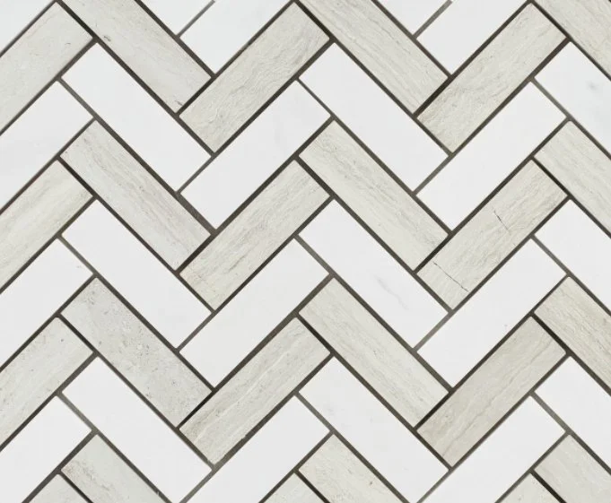 Elysium Residential Mosaic Tile (*ARM 7) / Collection: Chevron / Color:  Haisa- SKU: M768 / Size: 11" x 12.50" - (Only size available!) / Click on picture above to see enhanced view! 