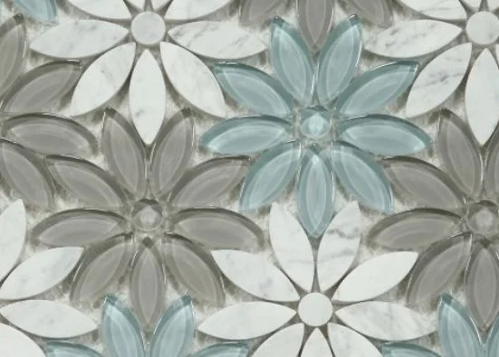 Elysium Residential Mosaic Tile (*ARM 42) / Collection: Daisy / Color: White Sky - SKU: M983 / Size: "10 x 11.25" - (Only size available!) / Click on picture above to see enhanced view!