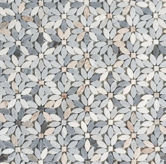 Elysium Residential Mosaic Tile (*ARM 42) / Collection: Daisy / Color: Wild Blue - SKU: 4552 / Size: "12.75 x 12.50" - (Only size available!) / Click on picture above to see enhanced view!