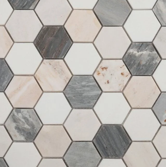 Elysium Residential Mosaic Tile (*ARM 5) / Collection: Hexagon / Color: Beach - SKU: M3318 / Size: 11.75" x 12" - (Only size available!) / Click on picture above to see enhanced view! 