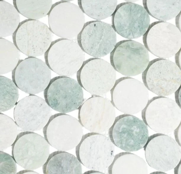 Elysium Residential Mosaic Tile (*ARM 32) / Collection: Penny / Color: Marble Large Green - SKU: M4817 / Size: "11.75 x 12" - (Only size available!) / Click on picture above to see enhanced view!
