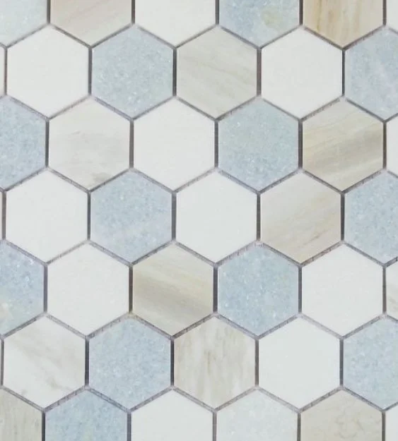 Elysium Residential Mosaic Tile (*ARM 16) / Collection: Hexagon / Color: Sky 2x2 - SKU: M4222 / Size: "11.75 x 12" - (Only size available!) / Click on picture above to see enhanced view! 