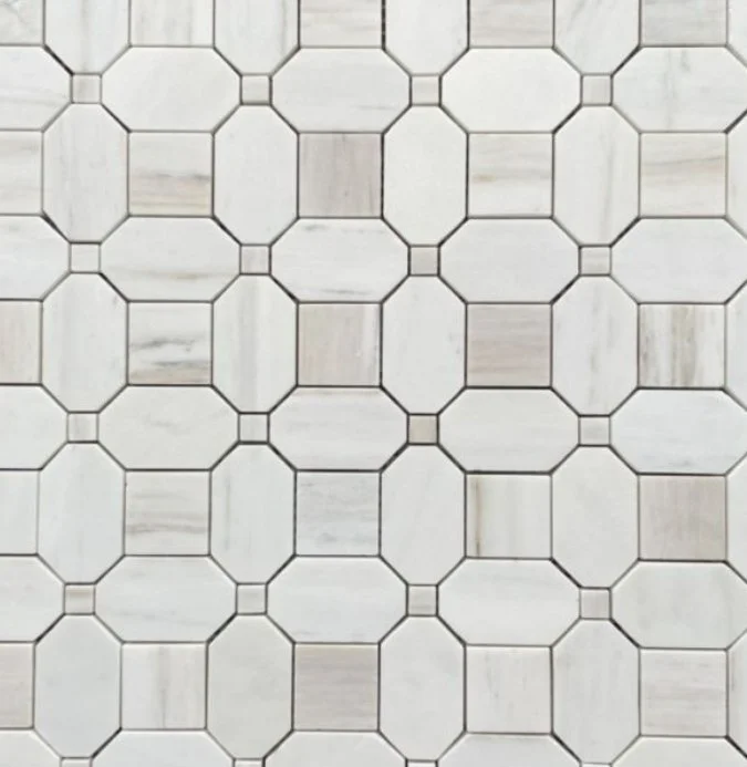 Elysium Residential Mosaic Tile (*ARM 25) / Collection: Popeyes / Color: Fog White Honed- SKU: M4962 / Size: "12 x 12" - (Only size available!) / Click on picture above to see enhanced view!
