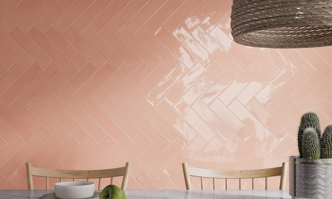 Viking Dist. Florida Tile Residential Porcelain Wall Tile / Collection: Songbird / Color: Perched Pink - SKU: FTISBD50G5x5 / Size: 5" x 5" - (Available in more sizes!) / Click on picture above to see enhanced view! 