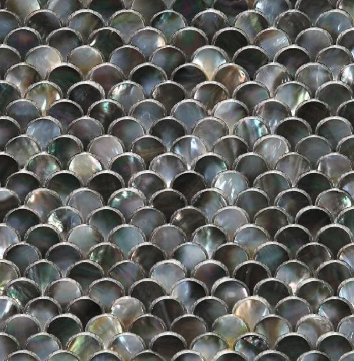 Elysium Residential Mosaic Tile (*ARM 43) / Collection: Pearl / Color: Black Scale - SKU: M3706 / Size: "11.75 x 11.75" - (Only size available!) / Click on picture above to see enhanced view!