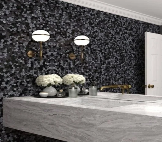Viking Dist. Anthology Residential Mosaic Wall Tiles / Collection: The Finish Line / Color: Shadow Oblique - SKU: ANTHFLSO / Size: "12 x 12" - (Only size available!) / No link available to see enhanced view!