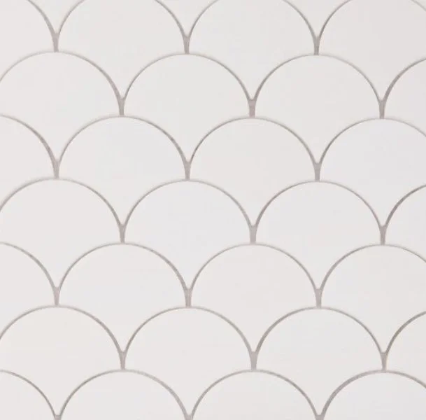 Elysium Residential Mosaic Tile (*ARM 18) / Collection: Dragon / Color: Scale Thassos - SKU: M686 / Size: "12 x 12" - (Only size available!) / Click on picture above to see enhanced view! 