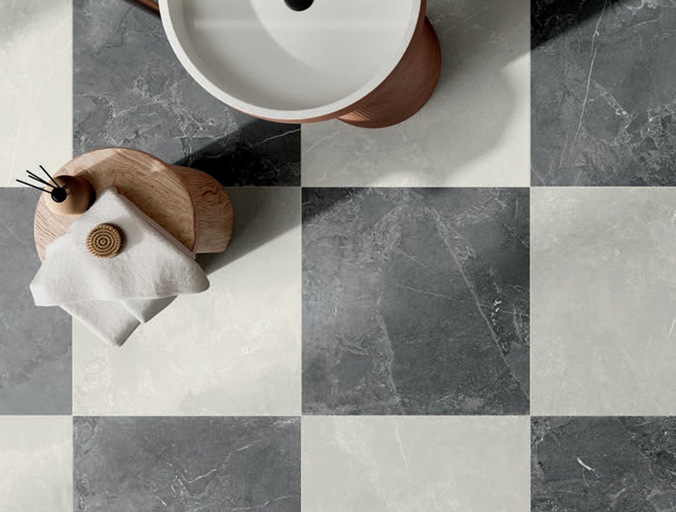 Bolick Dist. Del Conca Residential Porcelain Tile / Collection: Horizons / Color: White -SKU: HOR10 & Graphite - SKU: HOR08 / Size: 24" x 24" - (Available in more sizes!) / No link available to see enhanced view! 