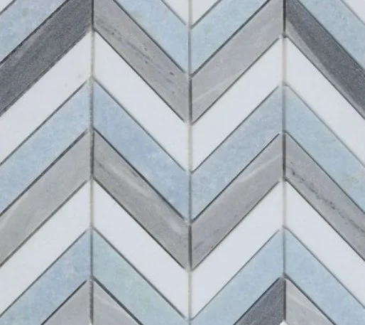 Elysium Residential Mosaic Tile (*ARM 16) / Collection: Chrevon / Color: Deep Ocean - SKU: M4122 / Size: "10.75 x 12.25" - (Only size available!) / Click on picture above to see enhanced view! 