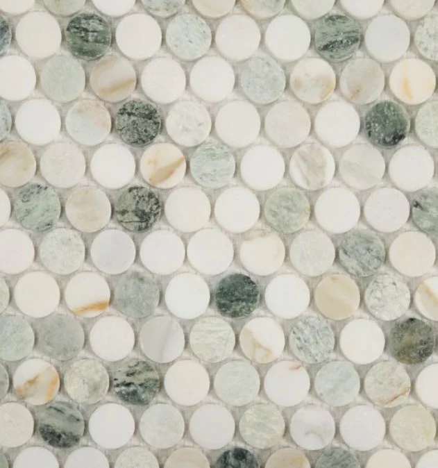 Elysium Residential Mosaic Tile (*ARM 28) / Collection: Penny / Color: Marble Spring - SKU: M3937 / Size: "11 x 11.75" - (Only size available!) / Click on picture above to see enhanced view!