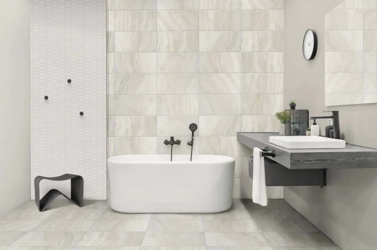 Bolick Dist. Armada Residential Porcelain Tile / Collection: ROCCIA DI ROMA / Color: Beige Natural - SKU: AM-79845ET / Size: 12" x 24" - (Available in more sizes!) / No link available to see enhanced view! 
