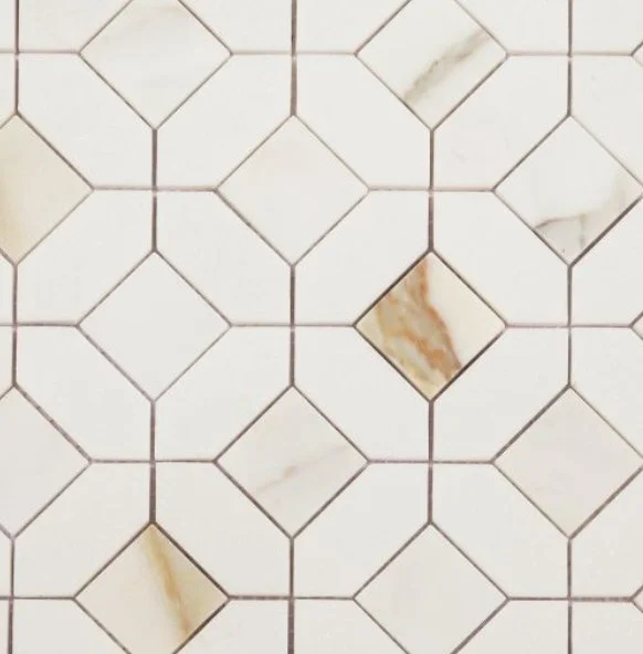Elysium Residential Mosaic Tile (*ARM 24) / Collection: Eclipse / Color: Calacatta Gold - SKU: M703 / Size: "12 x 12" - (Only size available!) / Click on picture above to see enhanced view!