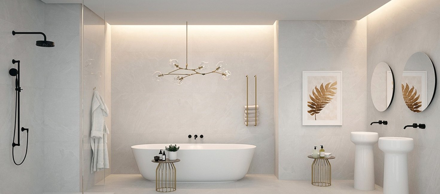 Viking Dist. Florida Tile Residential Porcelain Wall & Floor Tile / Collection: Aura / Color: Canvas White - SKU: FTIAUR1024x48 / Size: 24" x 48" - (Available in more sizes!) / Click on picture above to see enhanced view! 