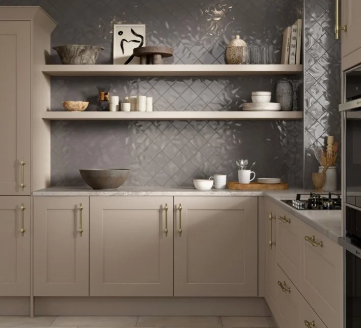Esmer Residential Glazed Ceramic Wall Tile / Collection: Craft II / Color: Taupe / SKU: F46CRAFTA0404P / Size: 4" x 4" - (Available in more sizes!) / Click on picture above to see enhanced view! 