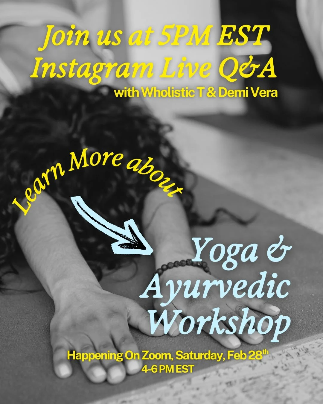 Today Monday Feb 23rd at 5 PM EST join us for an Instagram Live Q&amp;A in preparation for our Zoom session THIS Saturday 💞🫂

Yoga, Ayurveda and The Farming Cycles! 

Brought to you by @wholistic_tania and Ceiba Arbor! 

Limited tickets left in bio