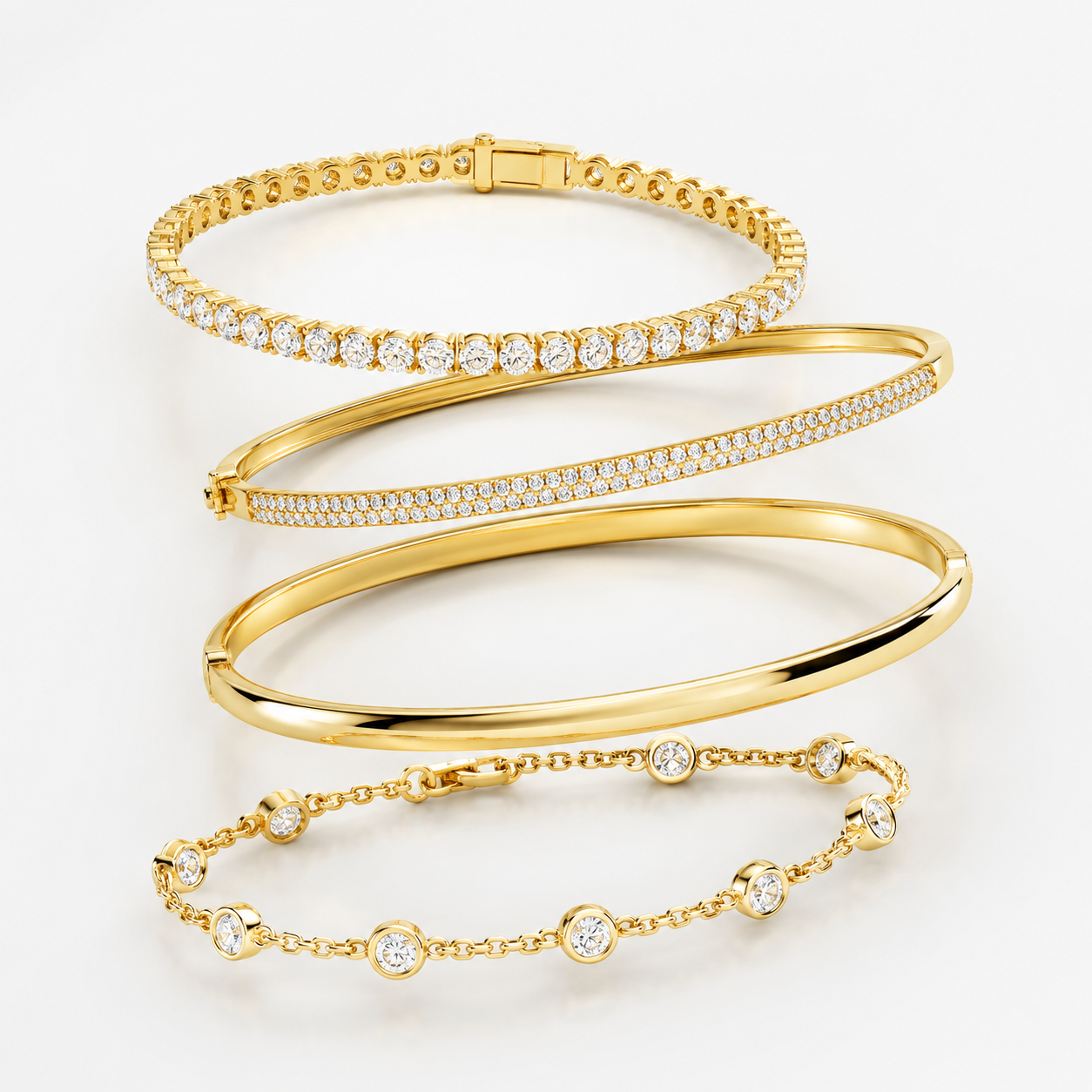 Yellow Gold Multi Stackable Set