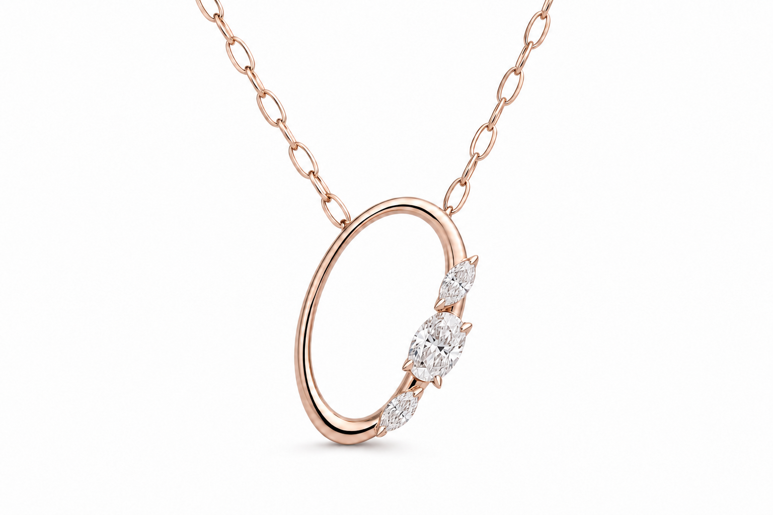 Rose Gold Oval Marquise Orbit