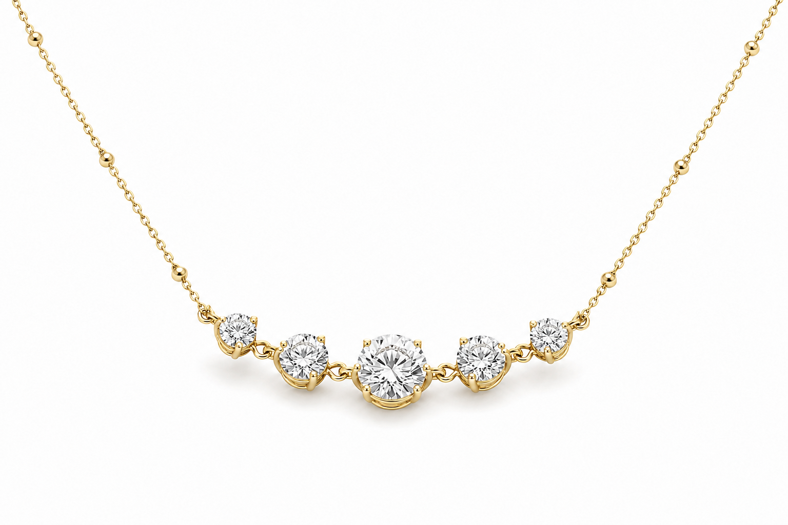 Yellow Gold Graduated Diamond Ribbon