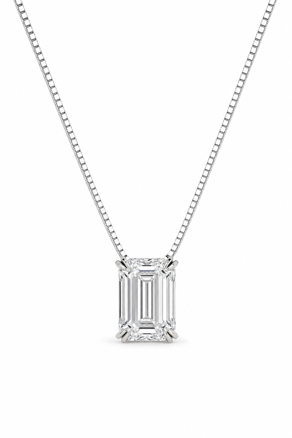 White Gold Emerald Cut Solitaire