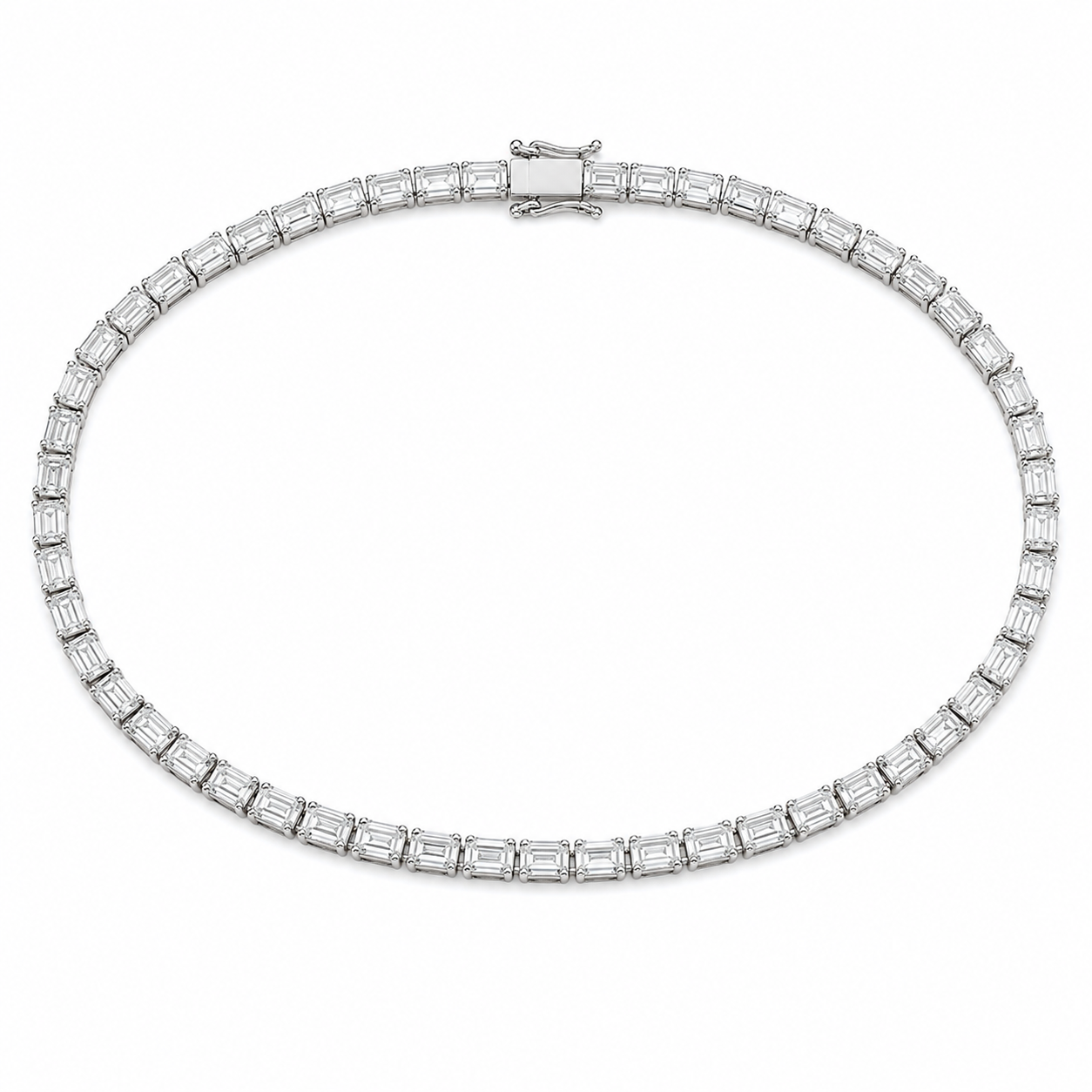 White Gold Emerald Riviera Necklace