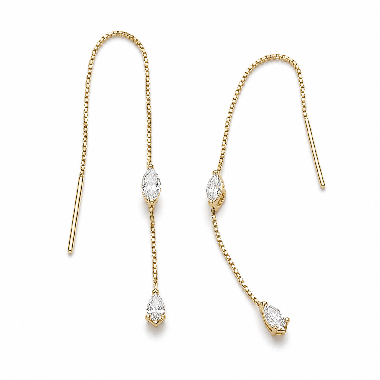Yellow Gold Mixed Cut Threaders
