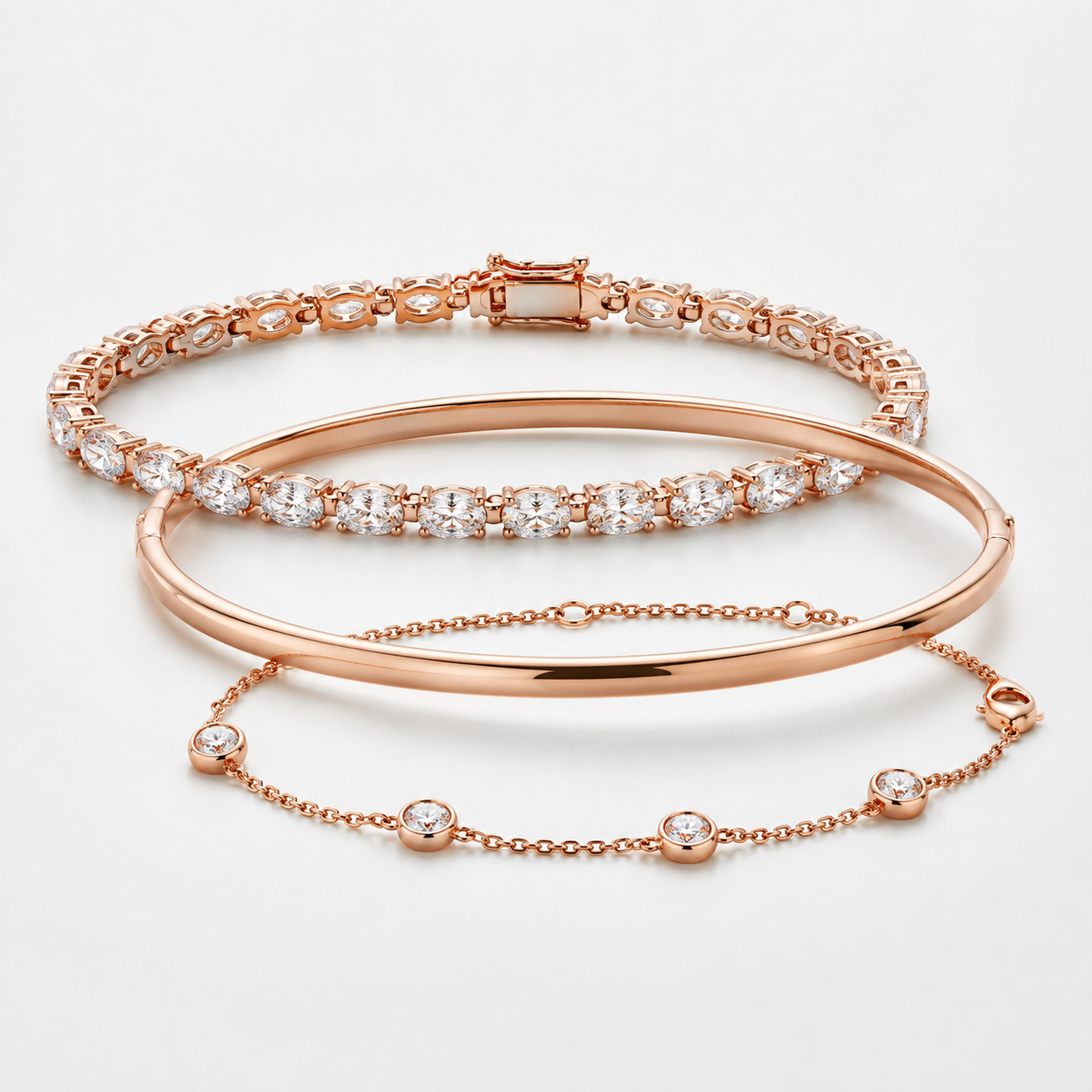 Rose Gold Multi Stackable Set