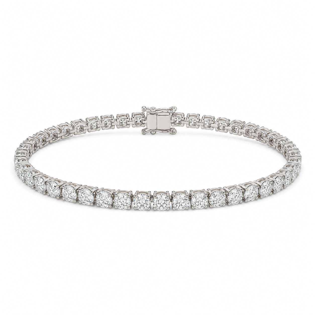 White Gold Round 4Prong Tennis Bracelet