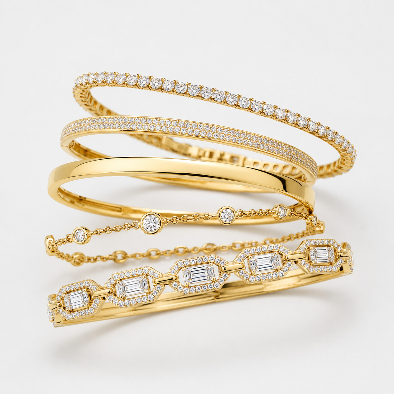 Yellow Gold Multi Stackable Set