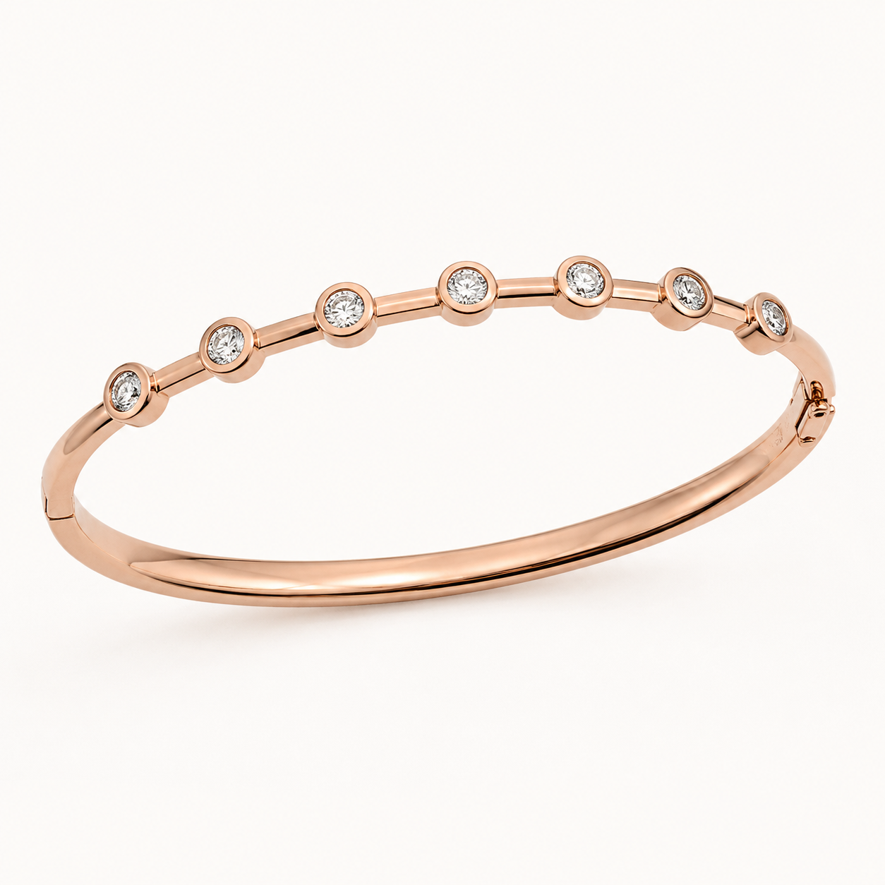 Rose Gold Bezel Station Bangle