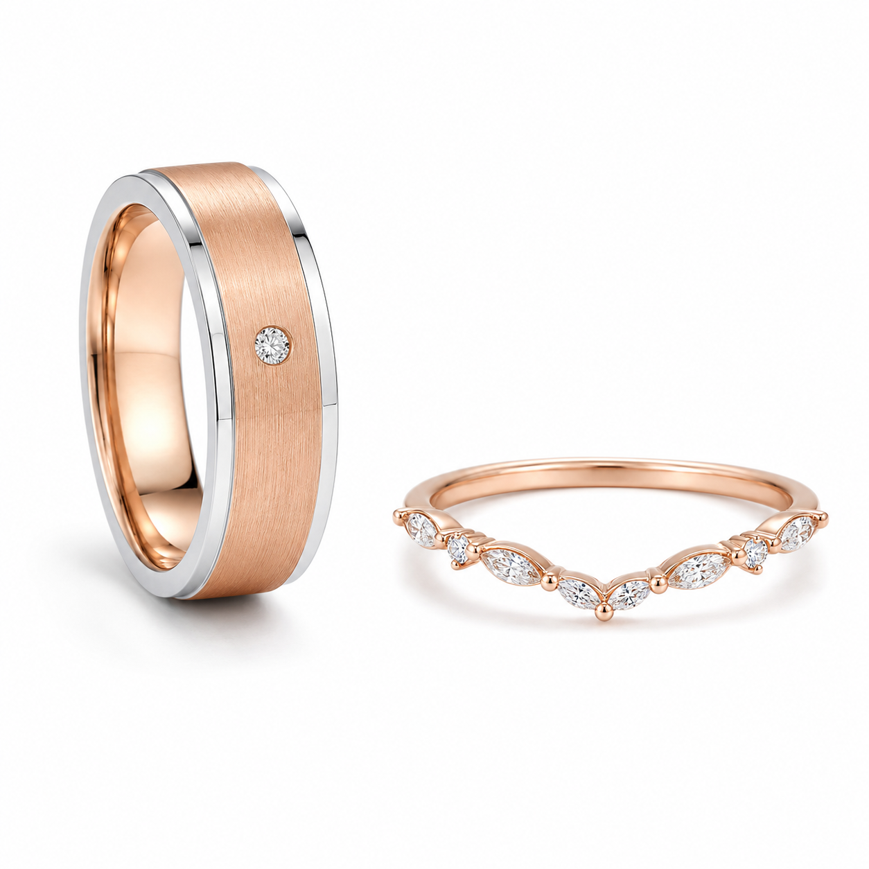 His Hers Rose Chevron