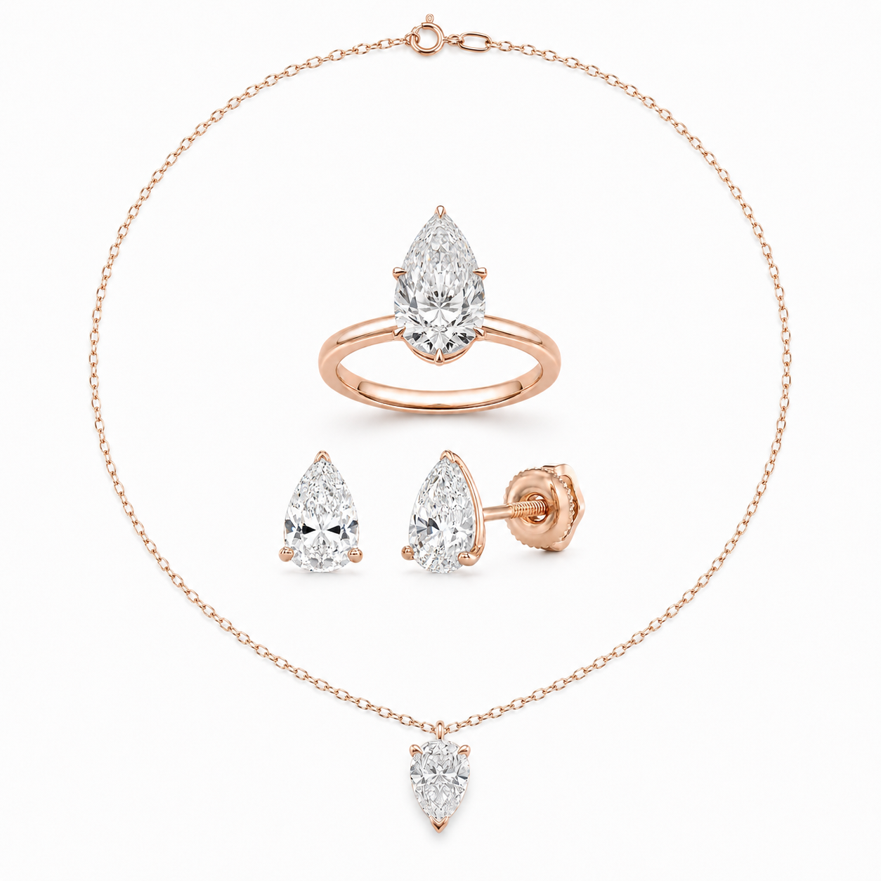 Pear Rose Gold
